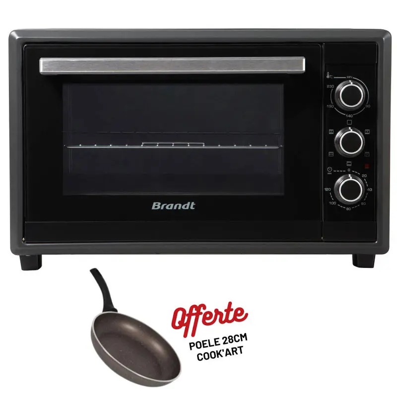 FOUR ELECTRIQUE BRANDT/ 55L / NOIR+ POELE 28CM COOKART