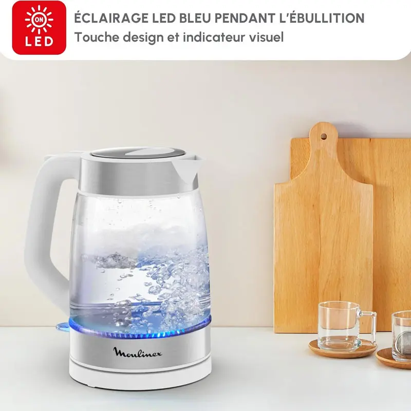 Bouilloire Sans Fil MOULINEX 1.7Litre / Blanc / BY6R5130