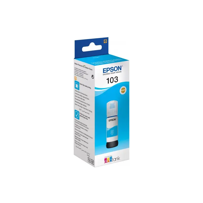 Bouteille d&rsquo;encre Originale Epson EcoTank 103 / Cyan