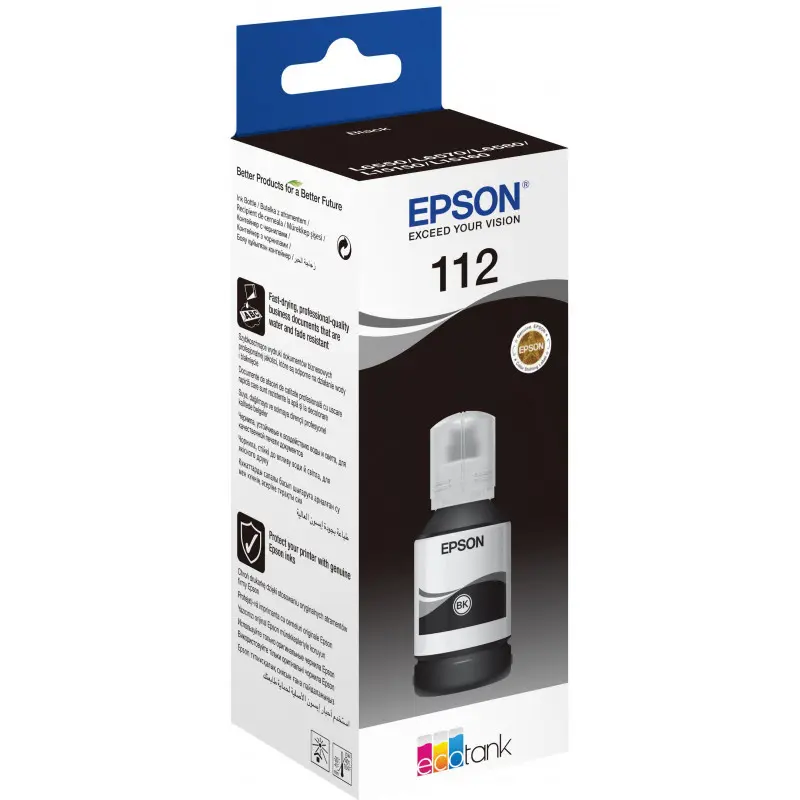 Bouteille d&rsquo;encre Originale Epson EcoTank 112 / Noir