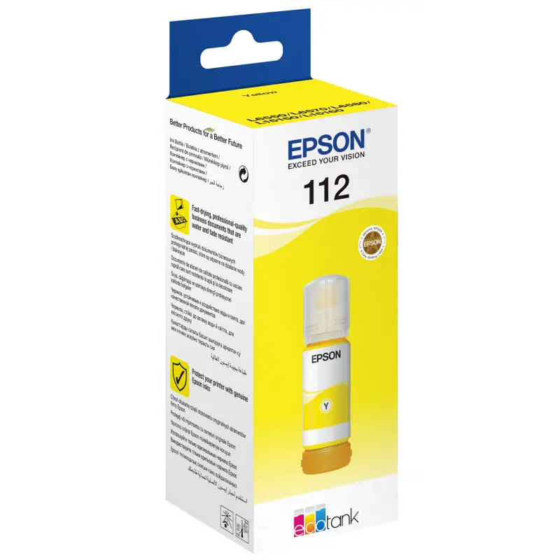Bouteille d&rsquo;encre Originale Epson EcoTank 112 / Jaune