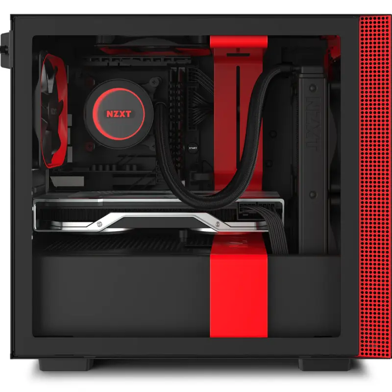 Boitier Gamer NZXT H210 / Noir et Rouge