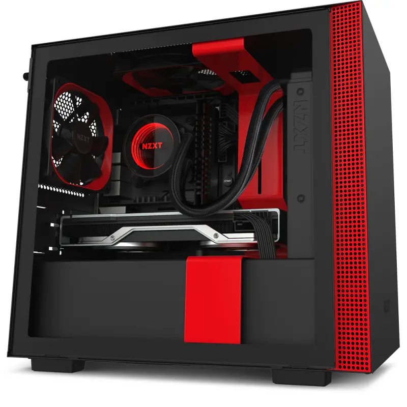 Boitier Gamer NZXT H210 / Noir et Rouge