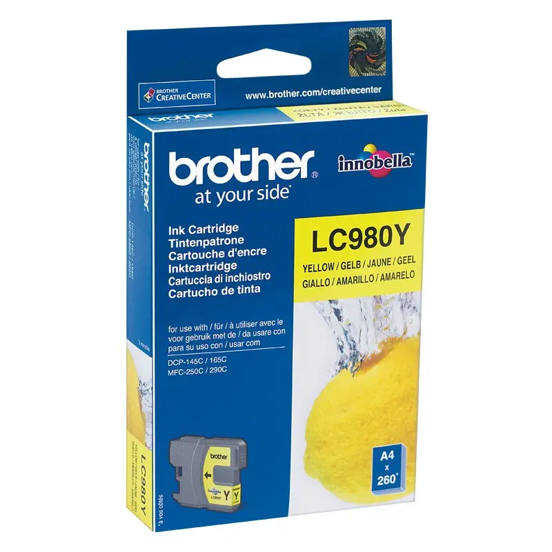 Cartouche Jet d&rsquo;encre Originale Brother LC980Y / Jaune
