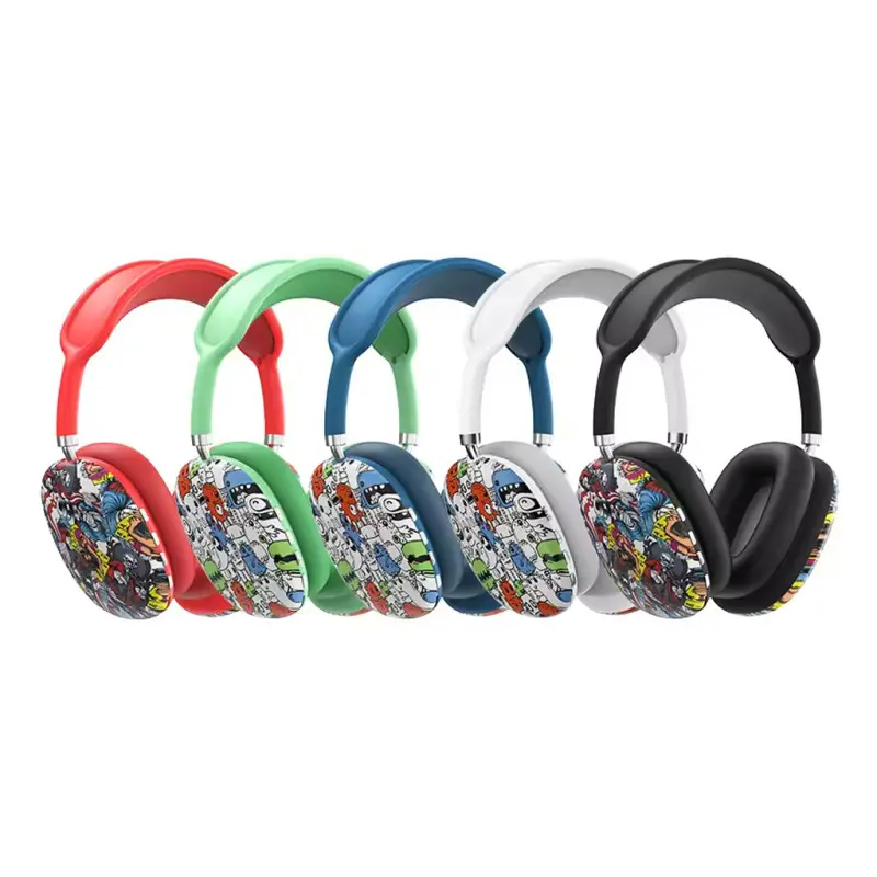 Casque sans fil P9 bleutooth – GRAFFITI – RED