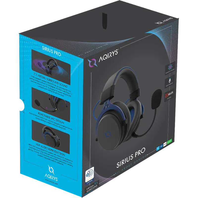Micro Casque Filaire Gamer AQIRYS SIRIUS PRO | Noir