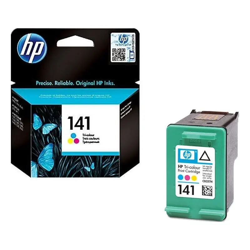 Cartouche d&rsquo;encre authentique trois couleurs HP 141