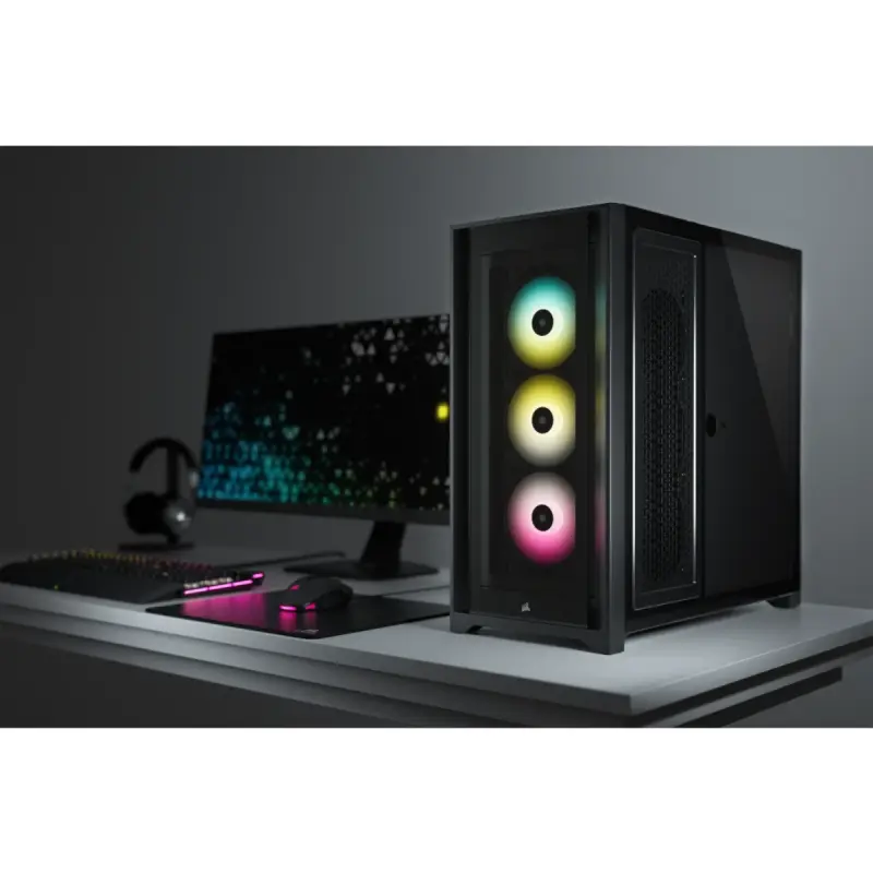 Boîtier Gamer Corsair iCUE 5000X RGB ATX Moyen-Tour / Noir