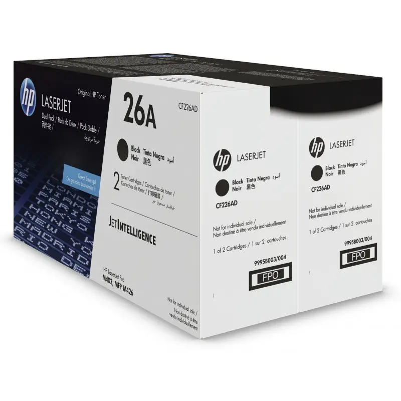 Cartouche de toner HP 26A LaserJet noir originale / 3 100 pages CF226A