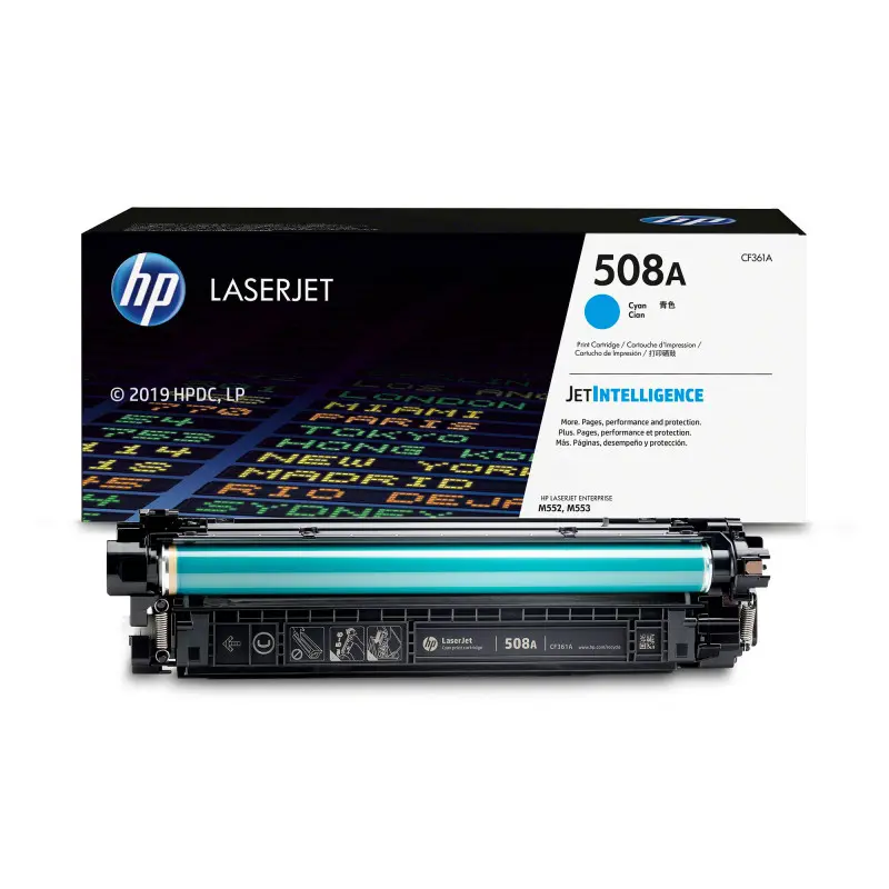 Cartouche de toner HP 508A LaserJet Cyan originale / 6 000 pages CF361A