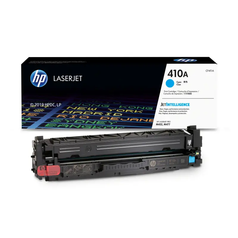 Cartouche de toner HP 410A LaserJet cyan originale / 2 300 pages CF411A