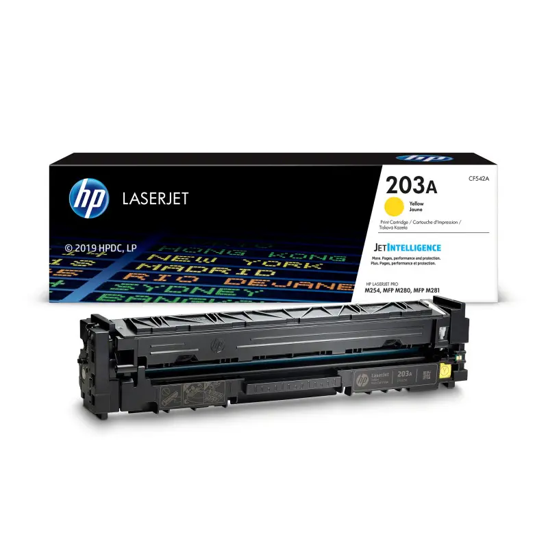 Cartouche de toner jaune authentique HP 203A pour LaserJet / CF542A