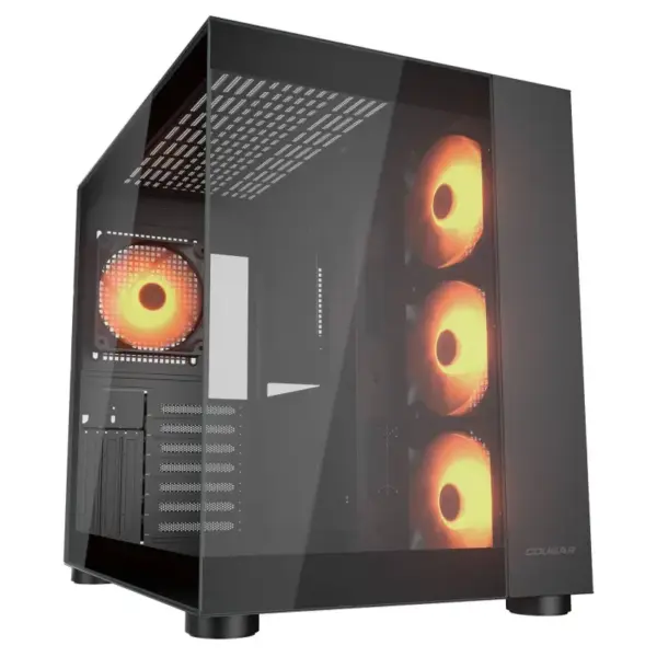 Boîtier Gaming Moyen Tour Cougar FV150 / ATX / ARGB / Avec Panneaux Vitrés / Noir