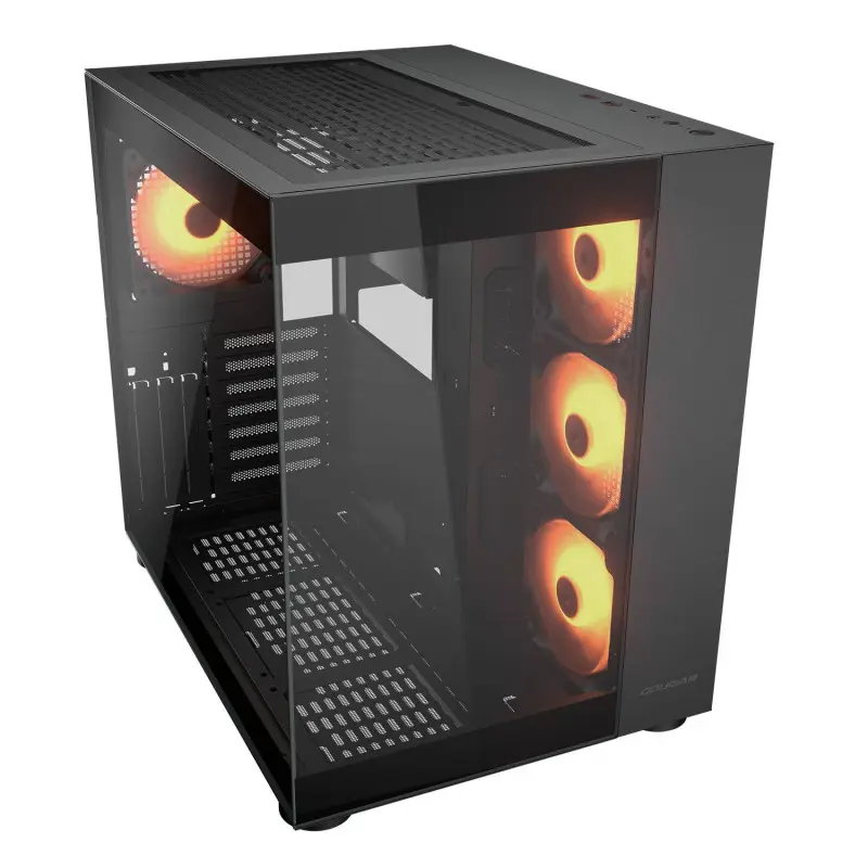 Boîtier Gaming Moyen Tour Cougar FV150 / ATX / ARGB / Avec Panneaux Vitrés / Noir