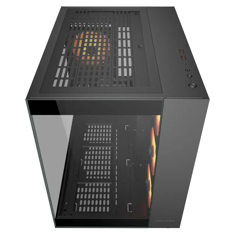 Boîtier Gaming Moyen Tour Cougar FV150 / ATX / ARGB / Avec Panneaux Vitrés / Noir