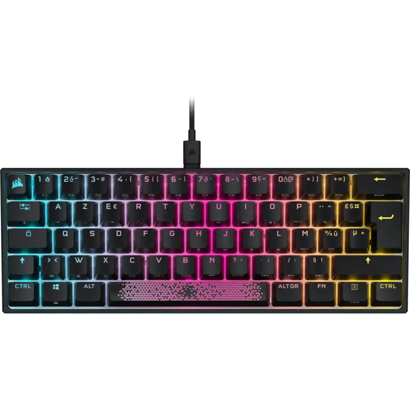 Clavier gaming mécanique AZERTY Corsair K65 RGB MINI 60% – CHERRY MX Red / Noir
