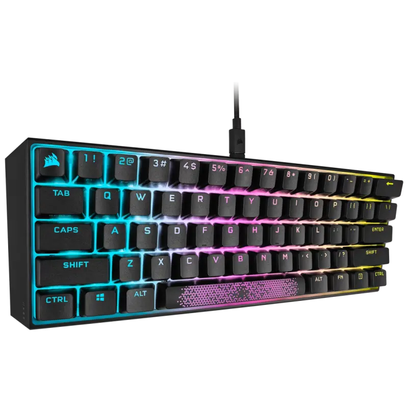 Clavier gaming mécanique AZERTY Corsair K65 RGB MINI 60% – CHERRY MX Red / Noir