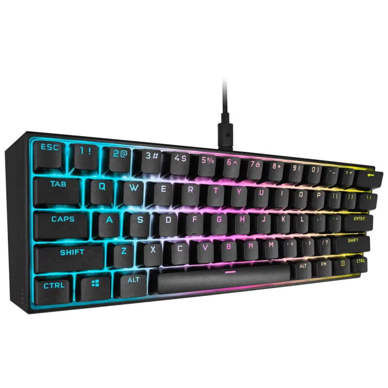 Clavier gaming mécanique AZERTY Corsair K65 RGB MINI 60% – CHERRY MX Red / Noir