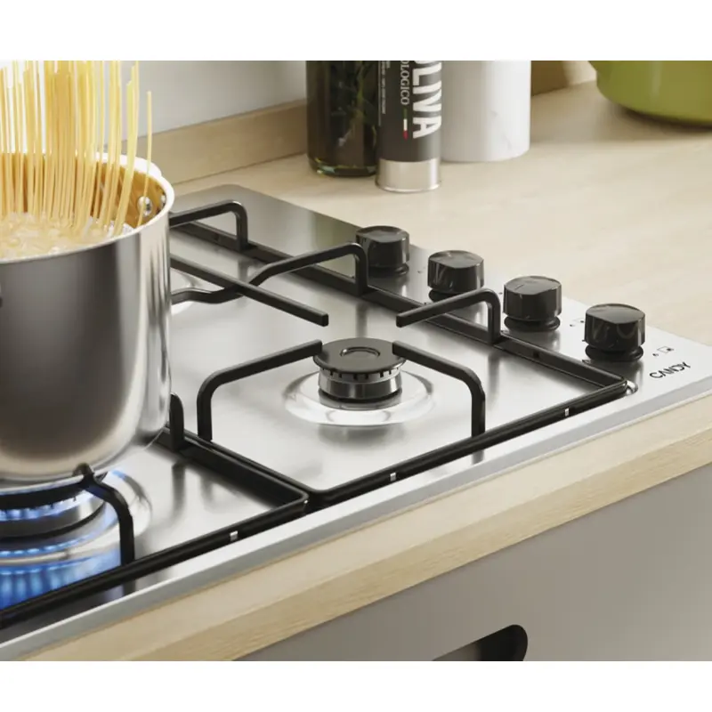 Plaque de Cuisson Encastrable CANDY 4 Feux 60 cm / Inox / CHW6LBX-4U2