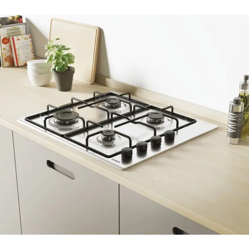 Plaque de Cuisson Encastrable CANDY 4 Feux 60 cm / Inox / CHW6LBX-4U2