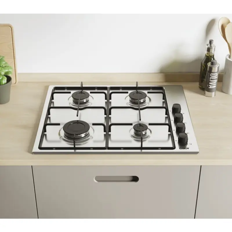 Plaque de Cuisson Encastrable CANDY 4 Feux 60 cm / Inox / CHW6LBX-4U2