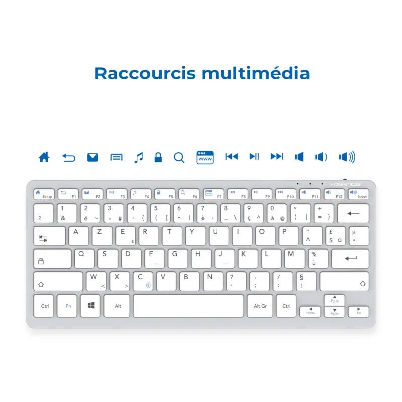 Clavier Sans Fil ADVANCE SMARTKEY PLUS BT230 / Gris