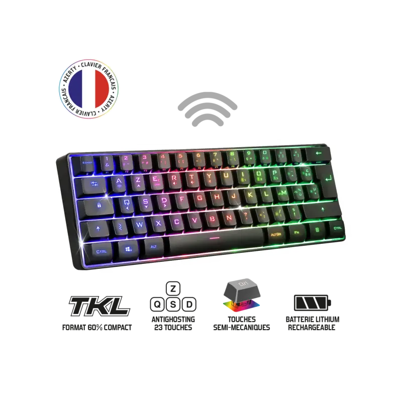 Clavier Gamer Sans Fil SPIRIT OF GAMER Elite-K50 RGB / Noir