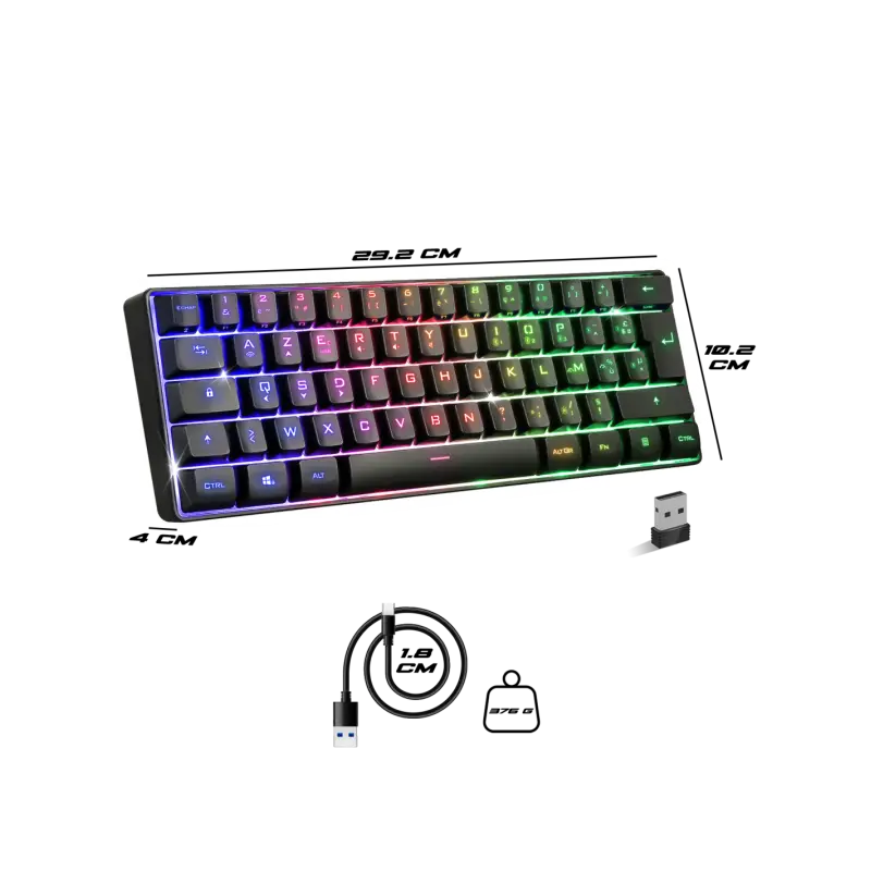 Clavier Gamer Sans Fil SPIRIT OF GAMER Elite-K50 RGB / Noir
