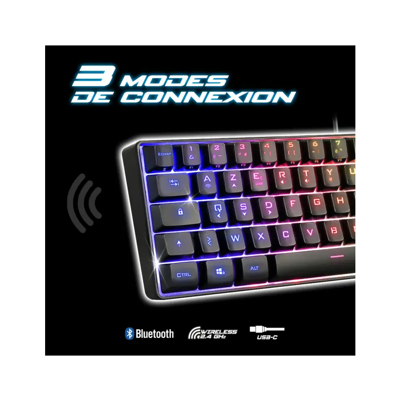 Clavier Gamer Sans Fil SPIRIT OF GAMER Elite-K50 RGB / Noir