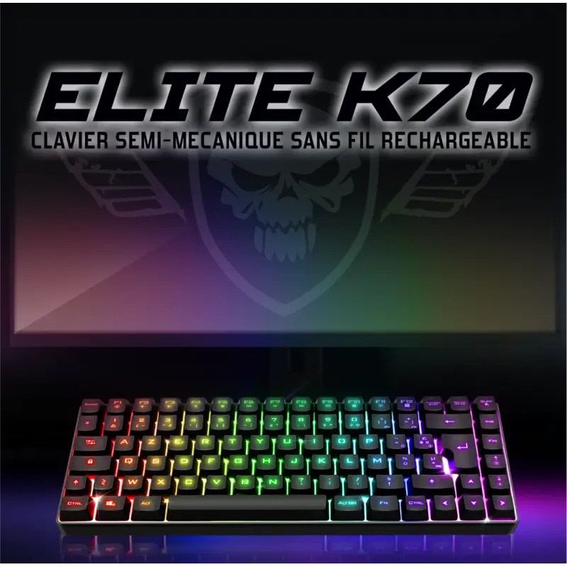 Clavier Gamer Sans Fil SPIRIT OF GAMER ELITE-K70 RGB – Noir