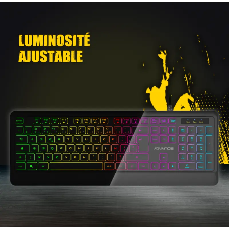 Clavier ADVANCE Gaming RGB Rainbow / Noir