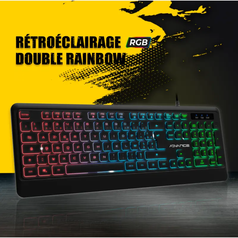Clavier ADVANCE Gaming RGB Rainbow / Noir