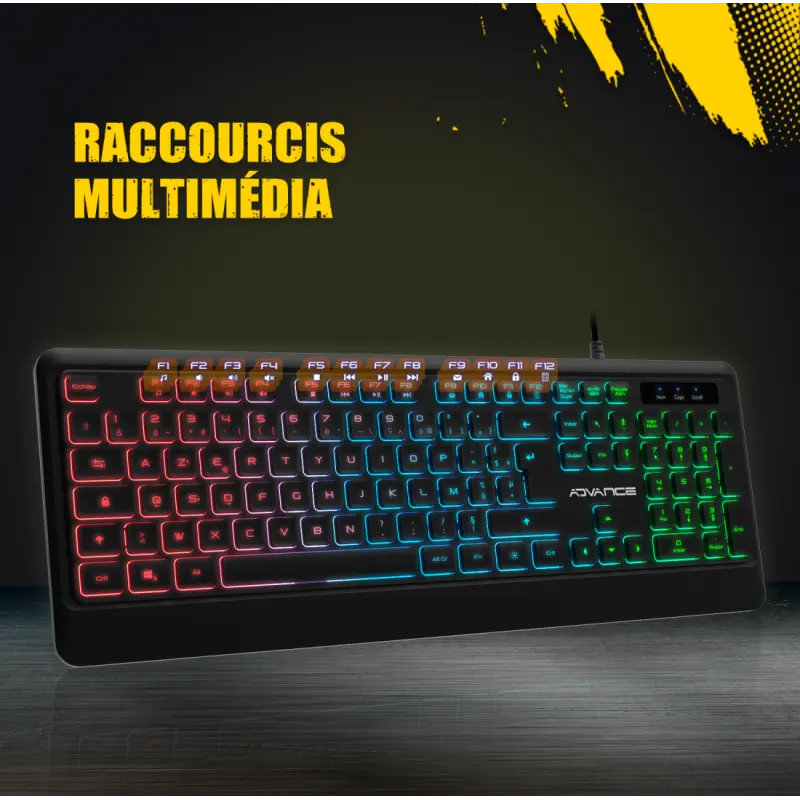 Clavier ADVANCE Gaming RGB Rainbow / Noir