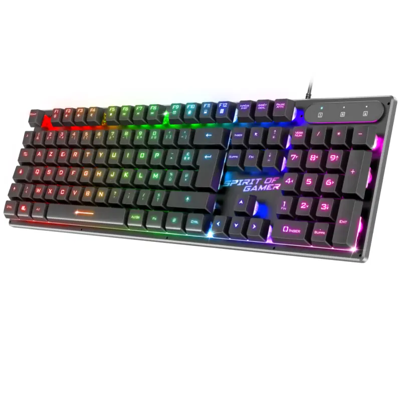 Clavier Gamer Filaire Spirit of Gamer CLA-PK1FR Semi-Mécaniques / RGB 3 Modes
