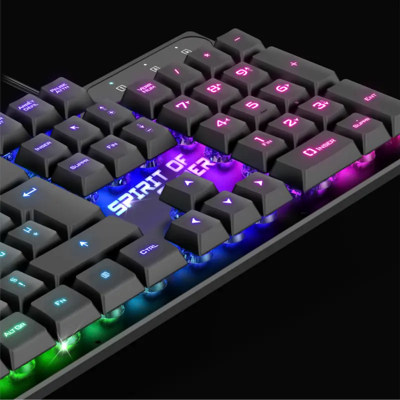Clavier Gamer Filaire Spirit of Gamer CLA-PK1FR Semi-Mécaniques / RGB 3 Modes