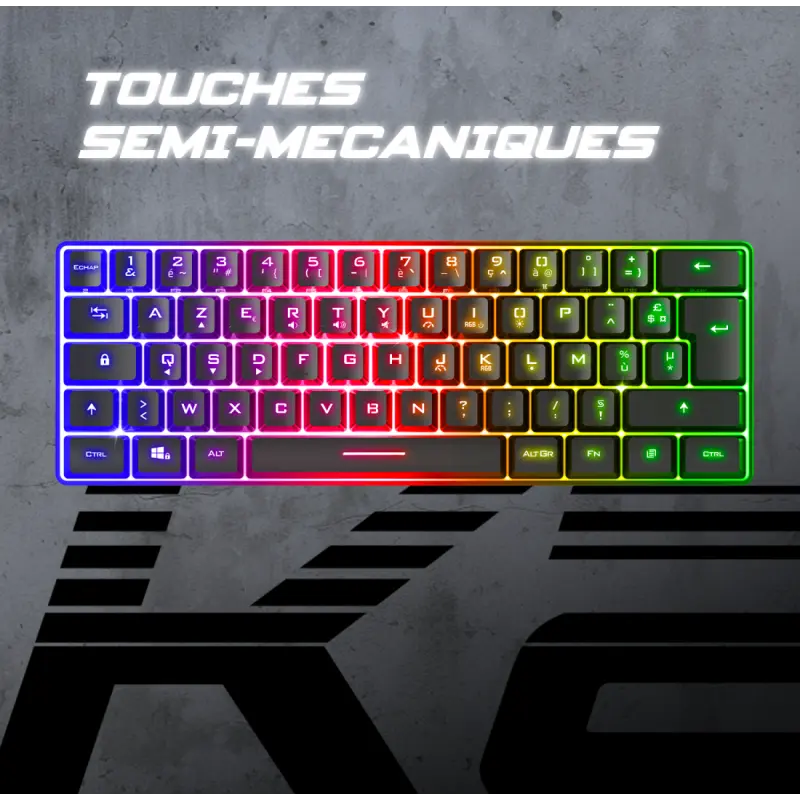 CLAVIER Gaming Spirit Of Gamer PRO K2 TKL RGB MEMBRANE USB NOIR