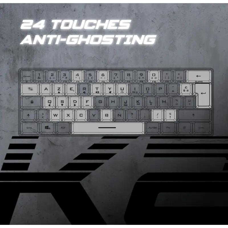 CLAVIER Gaming Spirit Of Gamer PRO K2 TKL RGB MEMBRANE USB NOIR