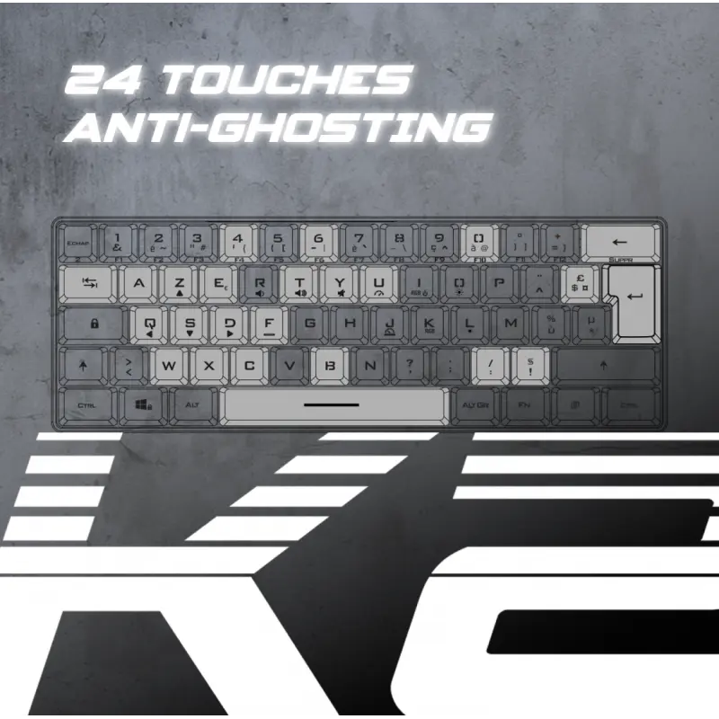 CLAVIER Gaming Spirit Of Gamer PRO K2 TKL RGB MEMBRANE USB / BLANC