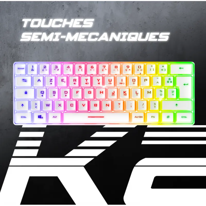 CLAVIER Gaming Spirit Of Gamer PRO K2 TKL RGB MEMBRANE USB / BLANC