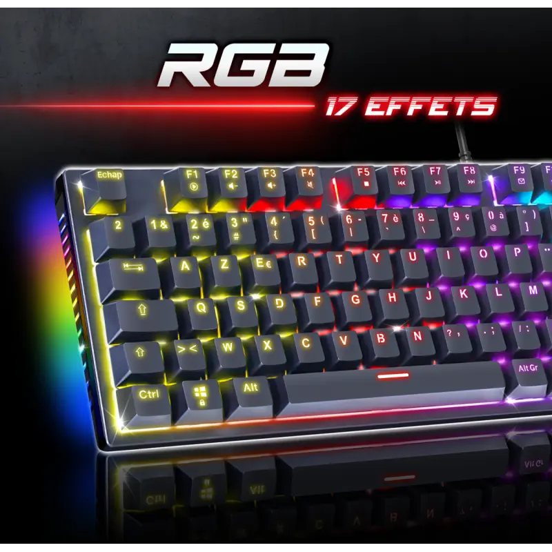 Clavier Gamer Filaire SPIRIT OF GAMER XPERT-K250 RGB Switch Rouge / Noir
