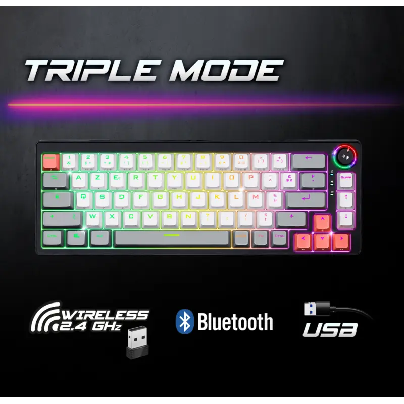 CLAVIER SANS FIL Spirit of Gamer BT SOG XPERT K600 MECA TKLRGB