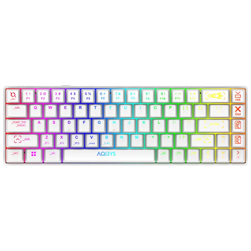 Clavier Gamer Mécanique AQIRYS MIRA / 100% Anti-ghosting / RGB / Blanc