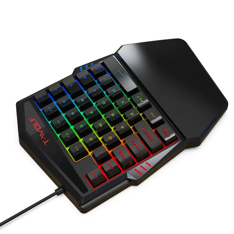 Clavier Gamer SEMI MECANIQUE T-WOLF T19 RGB 35 touches Android-PC-IOS – Noir