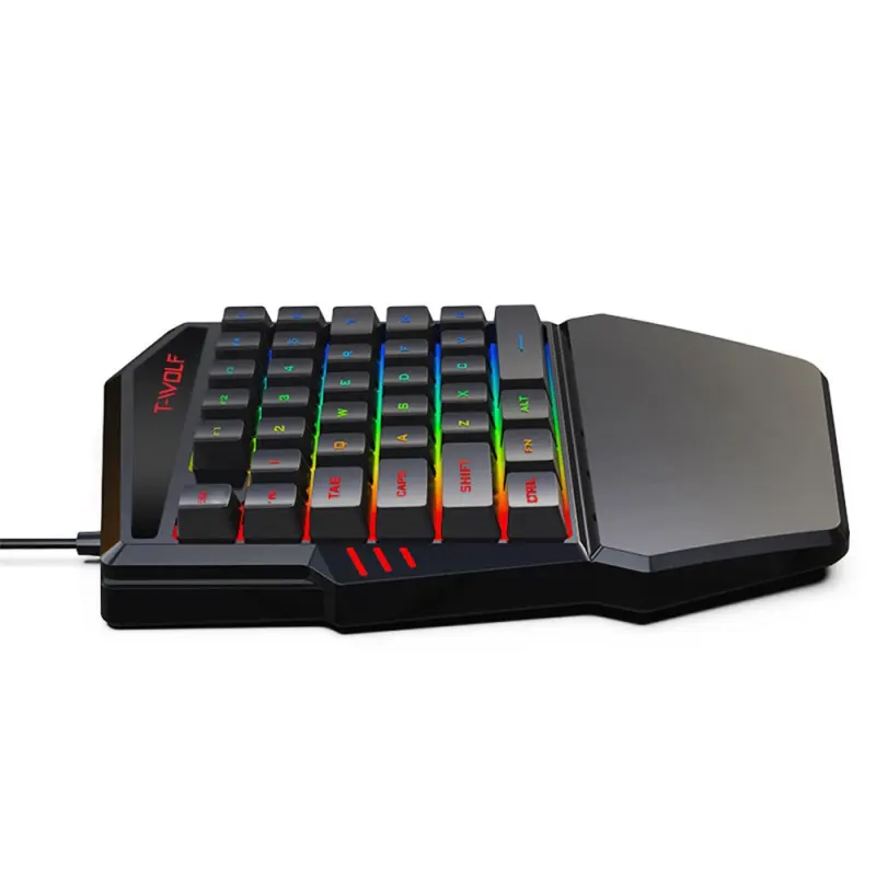 Clavier Gamer SEMI MECANIQUE T-WOLF T19 RGB 35 touches Android-PC-IOS – Noir