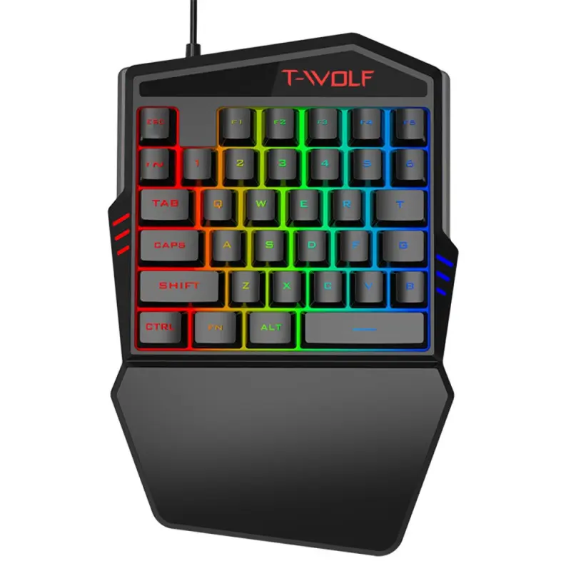 Clavier Gamer SEMI MECANIQUE T-WOLF T19 RGB 35 touches Android-PC-IOS – Noir