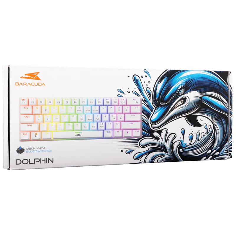 Clavier mécanique Baracuda BGK-03221W DOLPHIN White / Blue Switch