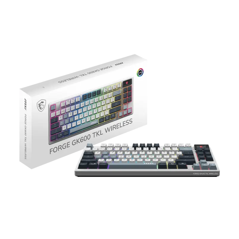 Clavier mécanique MSI FORGE GK600 BLUETOOTH TKL W SKY FR