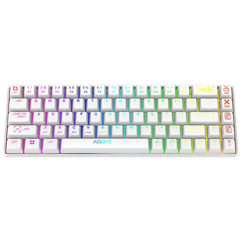 Clavier Gamer Mécanique AQIRYS MIRA / 100% Anti-ghosting / RGB / Blanc