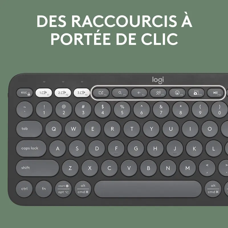 Clavier sans fil Logitech Wireless Pebble Keys 2 K380s / QWERTY / Easy-Switch/ Graphite