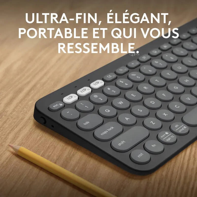 Clavier sans fil Logitech Wireless Pebble Keys 2 K380s / QWERTY / Easy-Switch/ Graphite